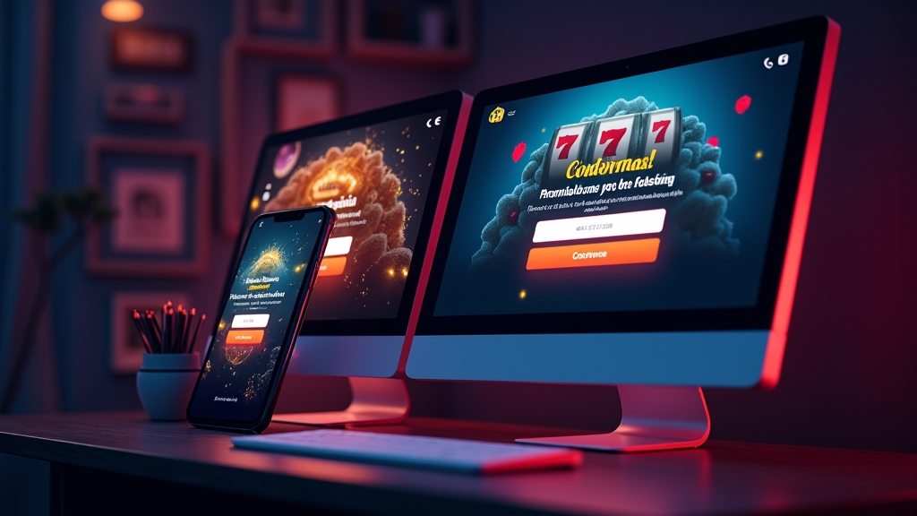 Mobile phone and desktop screen showing promo code entry in a casino account