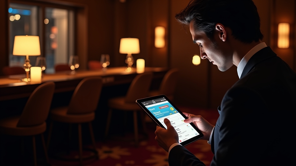 VIP player reviewing personalized reload bonuses in a casino lounge